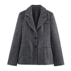 Women Clothing Autumn Winter Elegant Blazer Pant Sets
