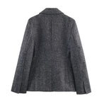 Women Clothing Autumn Winter Elegant Blazer Pant Sets