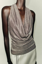 's Draped Hanging Collar Top
