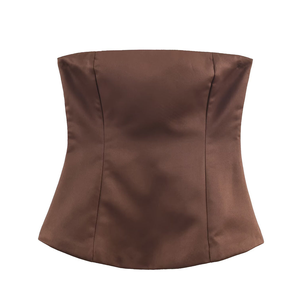Women Clothing Backless Design Tube Top Casual Pants Sets