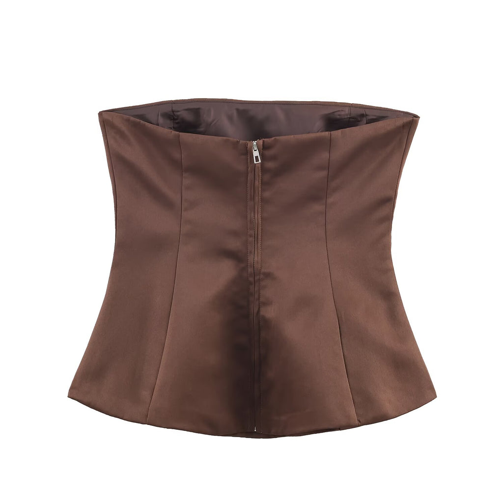 Women Clothing Backless Design Tube Top Casual Pants Sets
