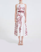 Floral Sleeveless A-Line Midi Dress