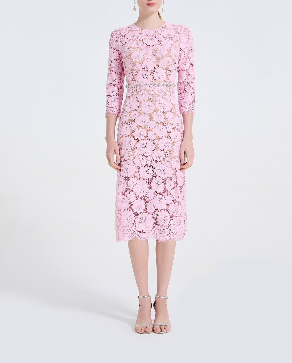 Women's 's Lace Beaded Bodycon Dress