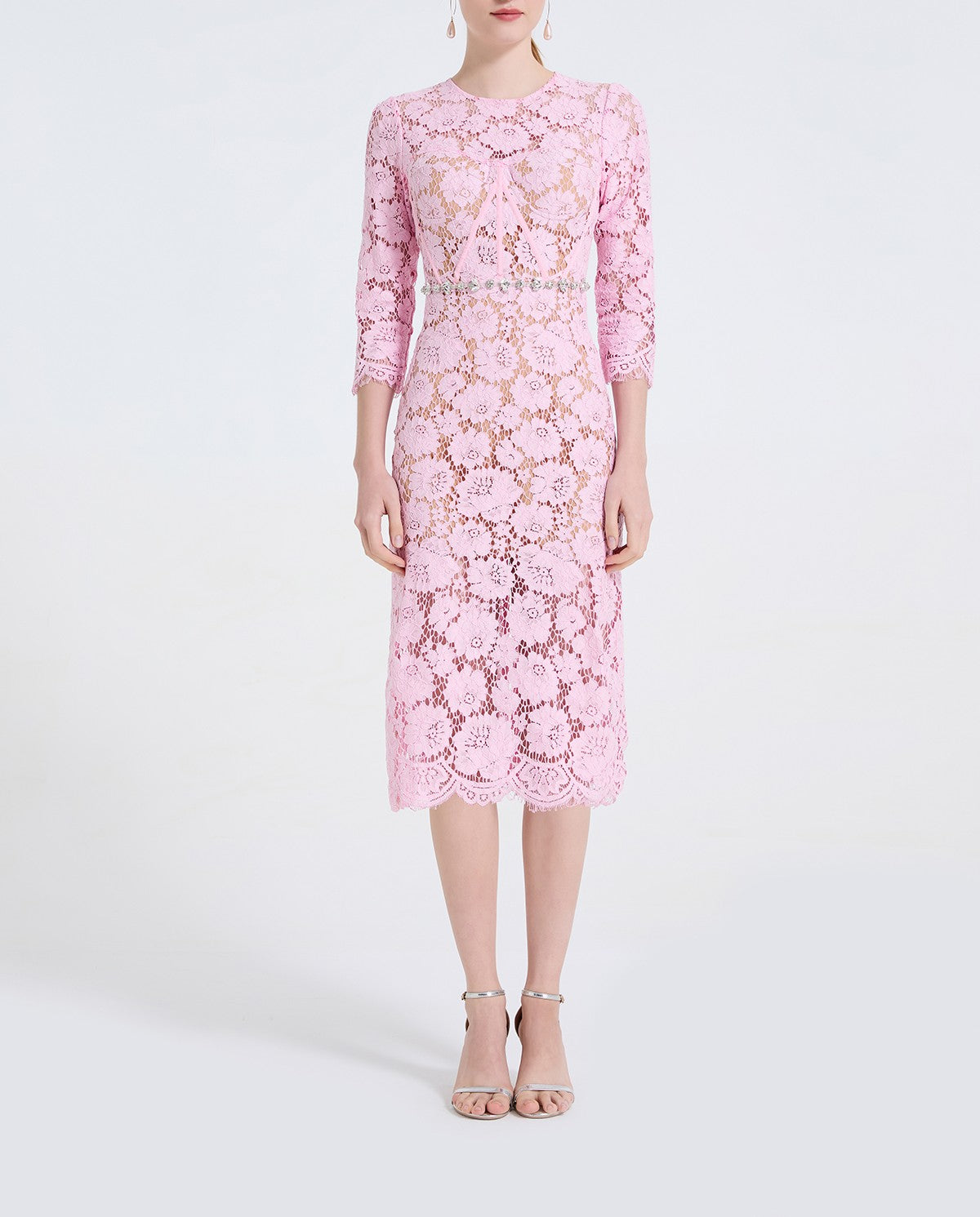 Women's 's Lace Beaded Bodycon Dress
