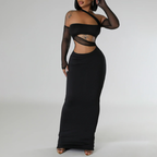 Women's Sheer Mesh Panel Party Dress