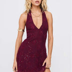 Waist Slimming Vest V-Neck Dress