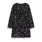Winter Street V-Neck Tassel Sequ Dress