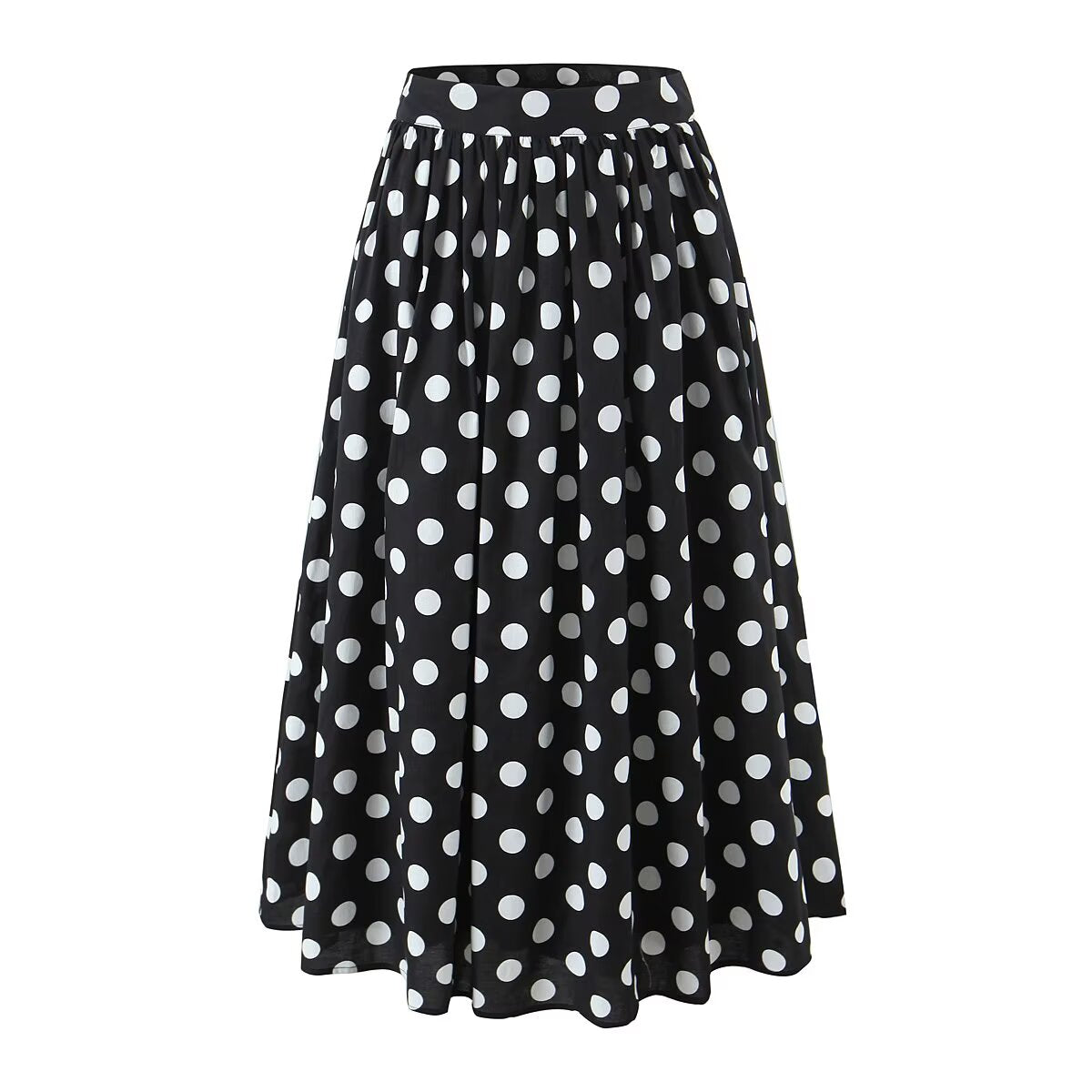 Women's Polka-Dot Ruched Smocked Midi Skirt Set