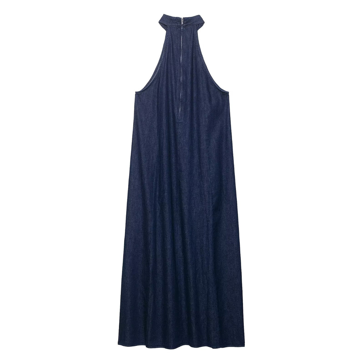 Casual Halter Collar Denim Dress