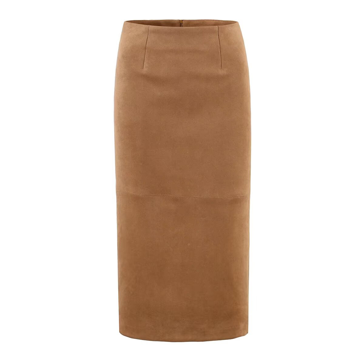 Autumn Suede Mid Length Split Skirt
