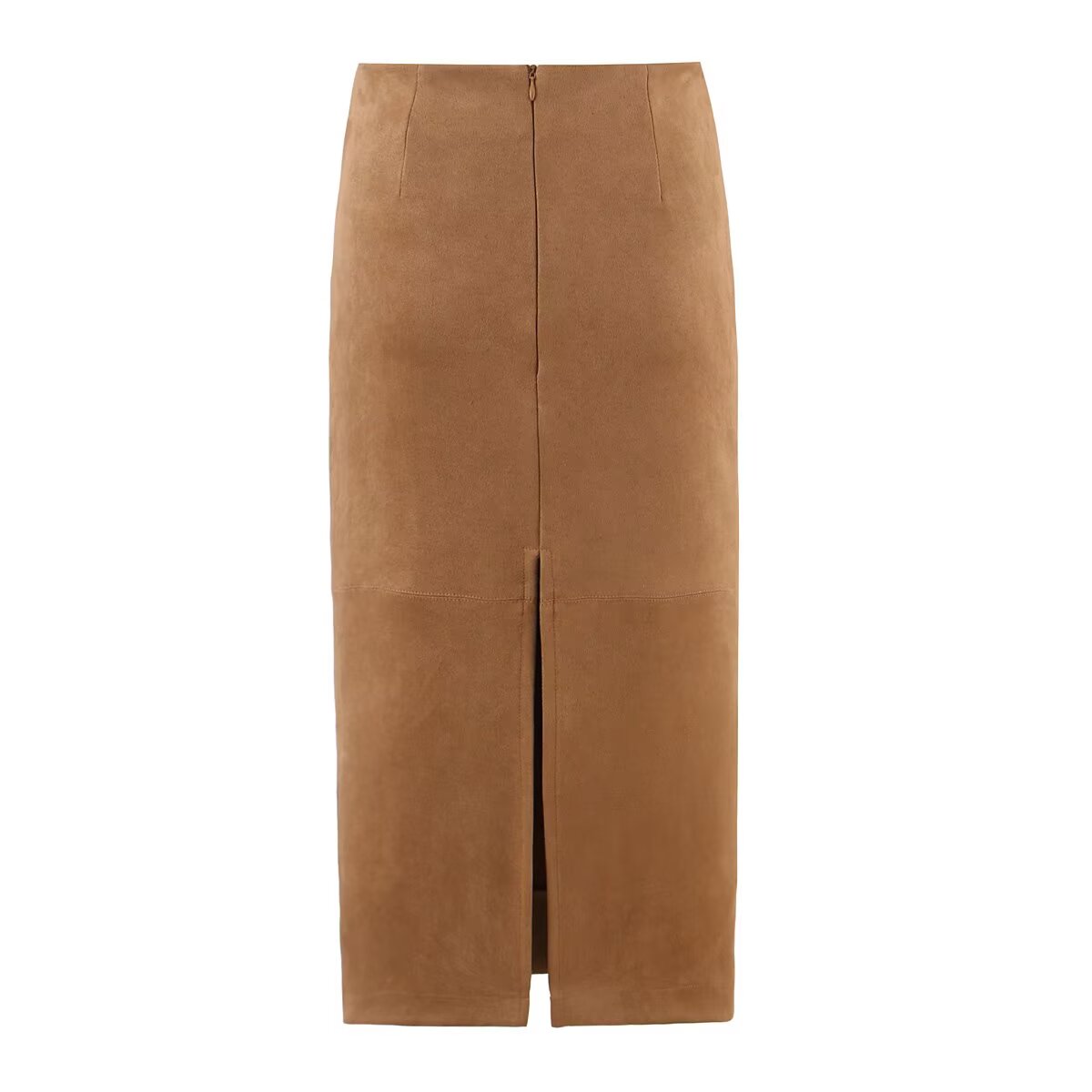 Autumn Suede Mid Length Split Skirt