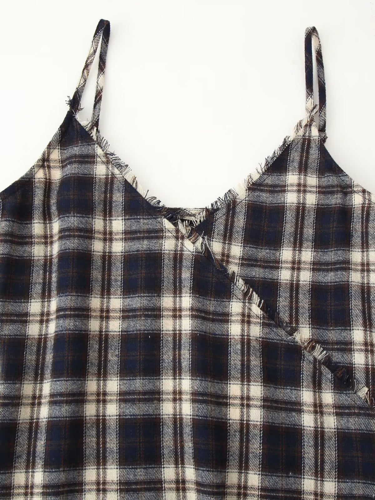 Asymmetric Plaid Dress
