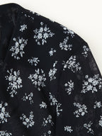 Printed Long-Sleeve V-Neck Dress