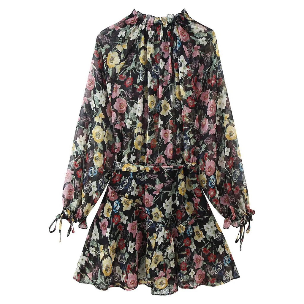Western Floral Print Mini Dress