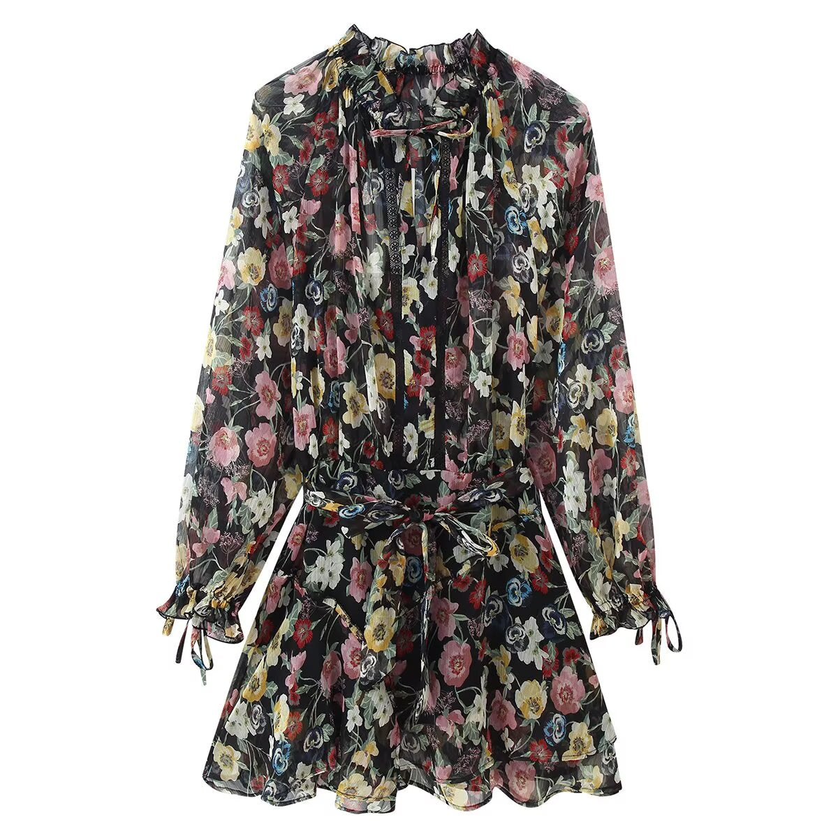 Western Floral Print Mini Dress