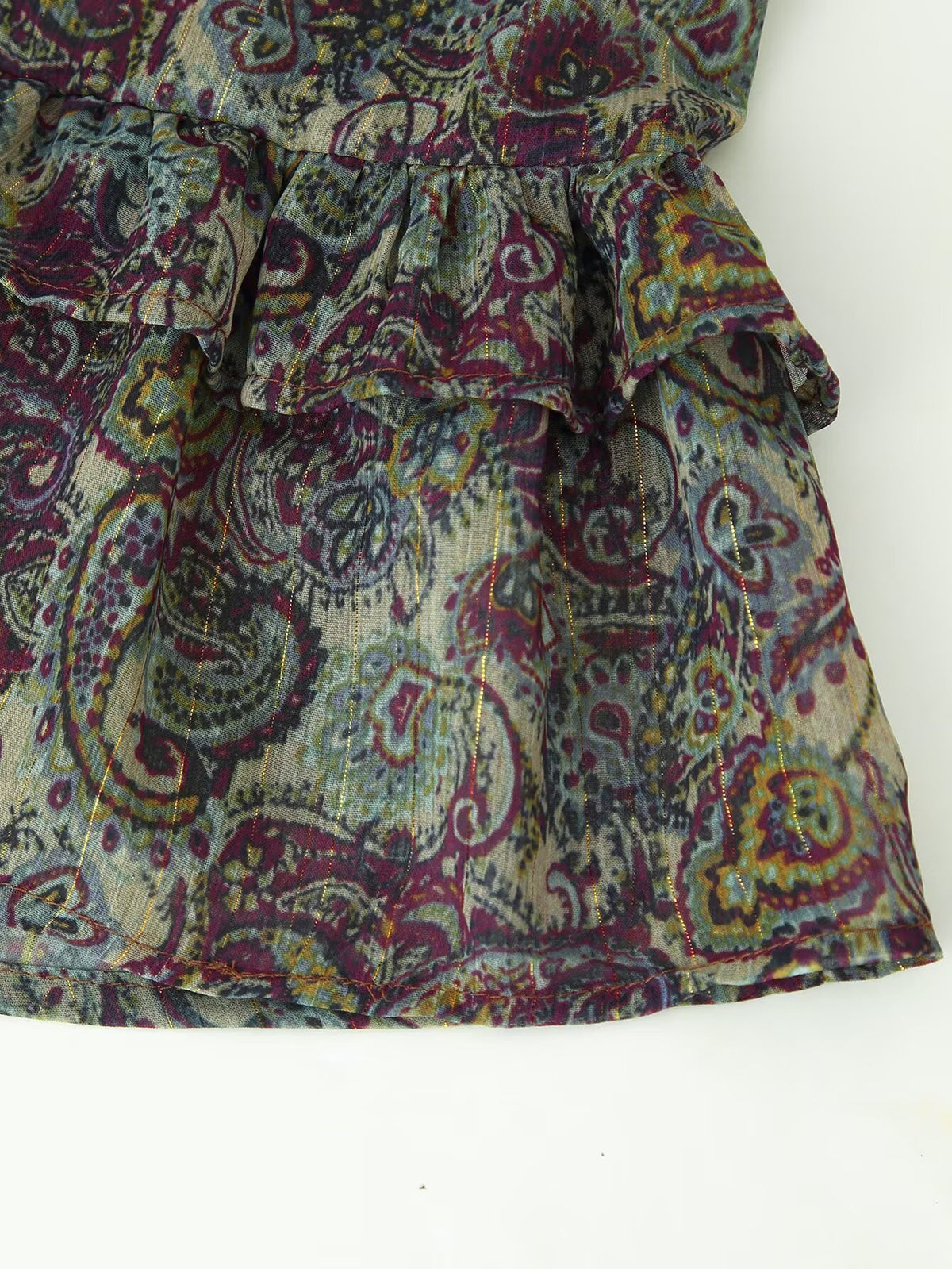 Winter Loose Metallic Line Printed Mini Dress