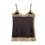 Women’s Dark Brown Lace V Neck Camisole