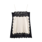 Autumn Silk Satin Texture Lace Sexy Camisole