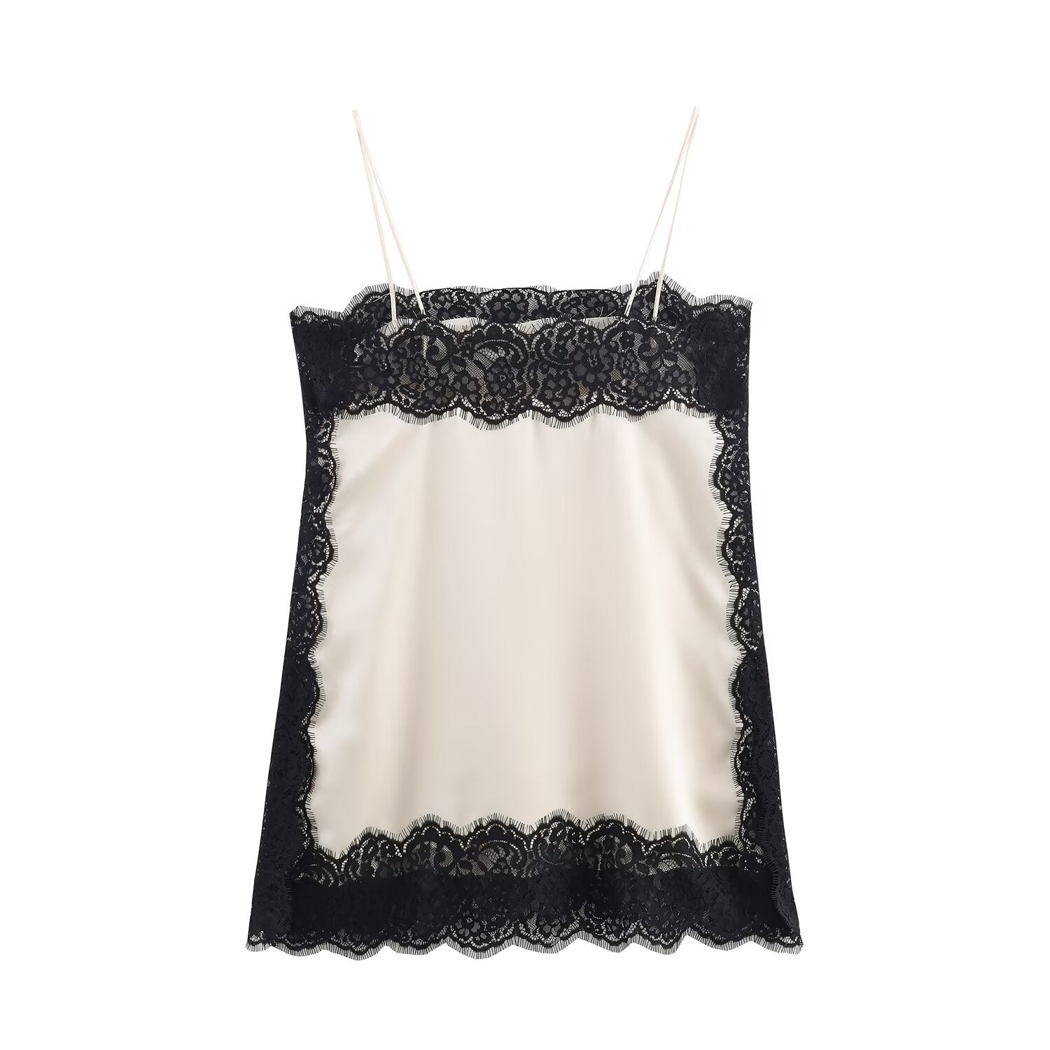Autumn Silk Satin Texture Lace Sexy Camisole