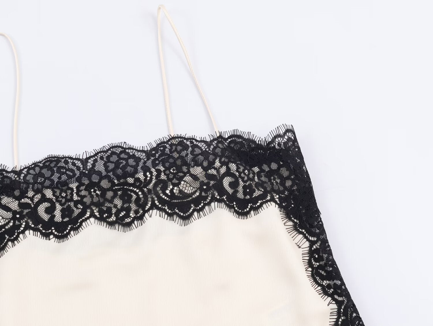 Autumn Silk Satin Texture Lace Sexy Camisole