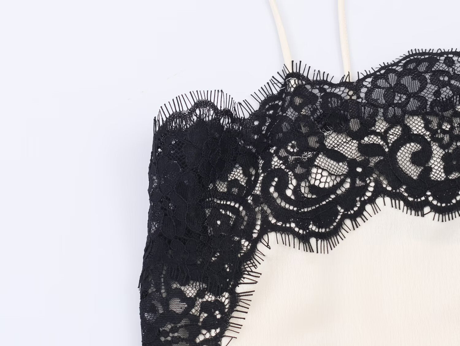 Autumn Silk Satin Texture Lace Sexy Camisole