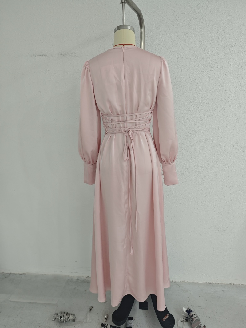 Women's Elegant Long Sleeve Button Dress