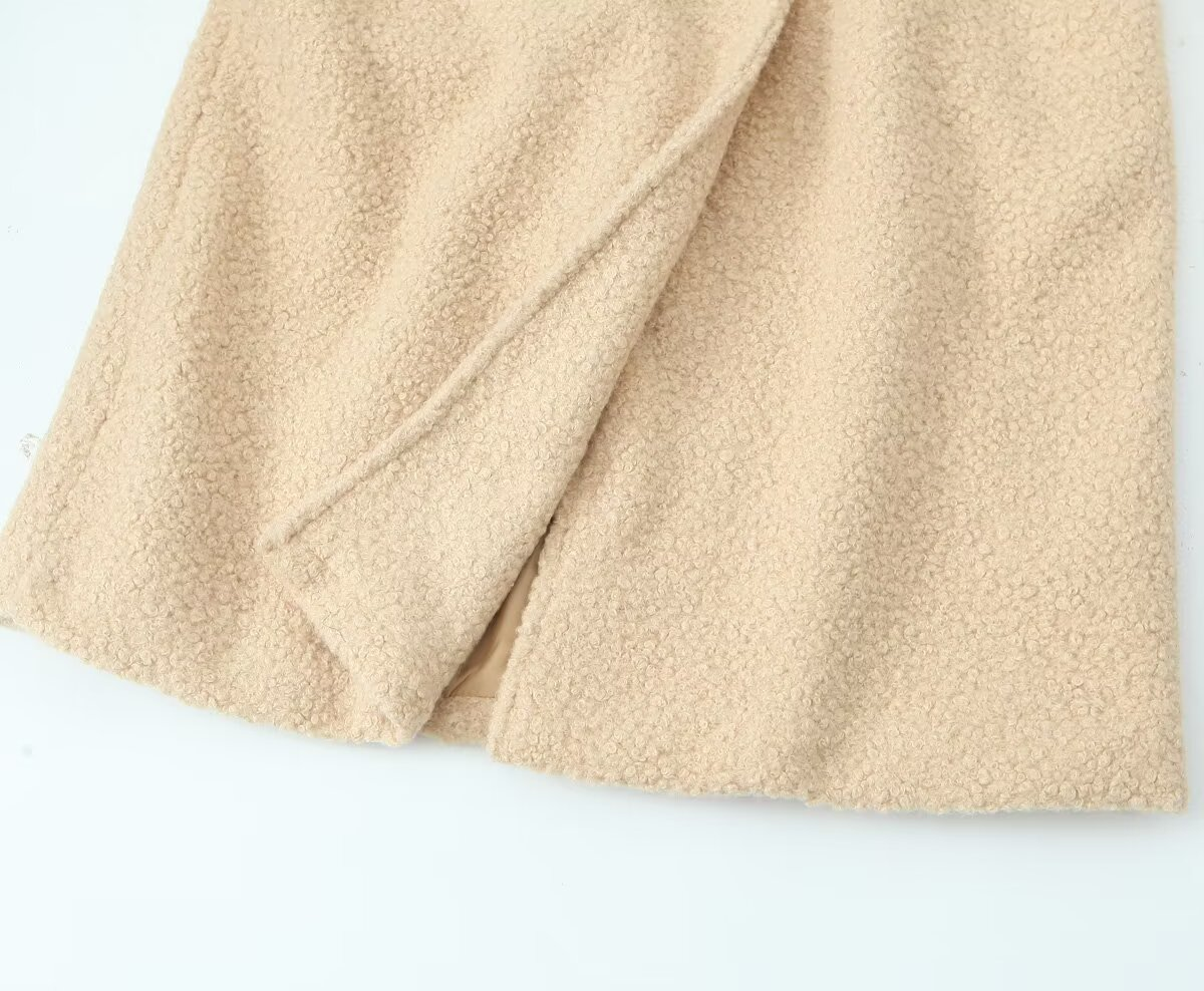 Women's Lace-Up Wool Coat
