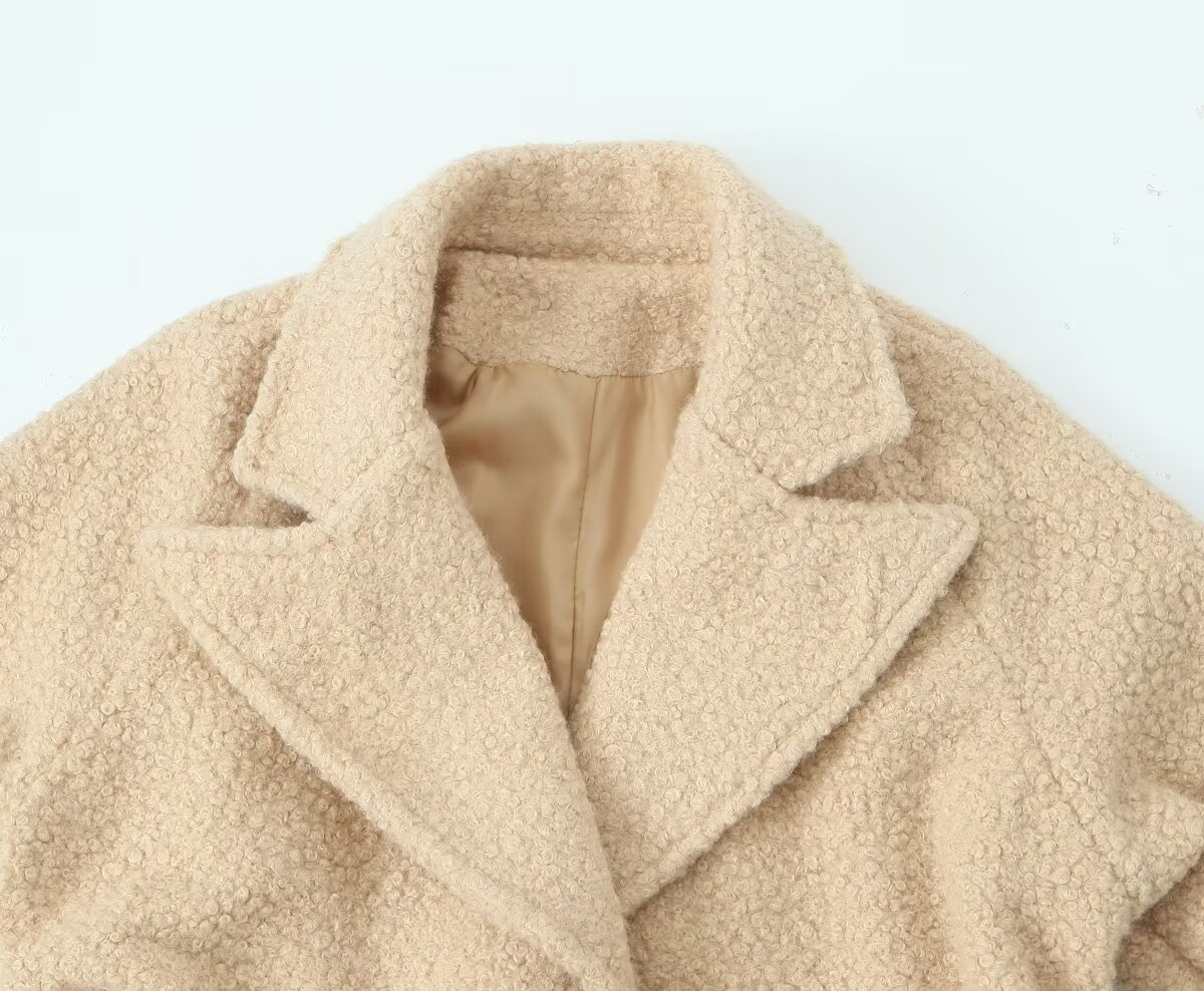 Women's Lace-Up Wool Coat