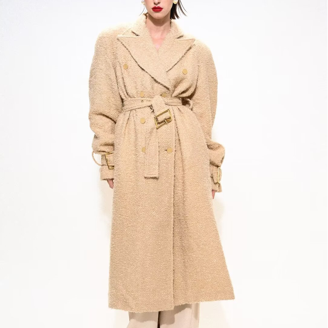 Women's Lace-Up Wool Coat
