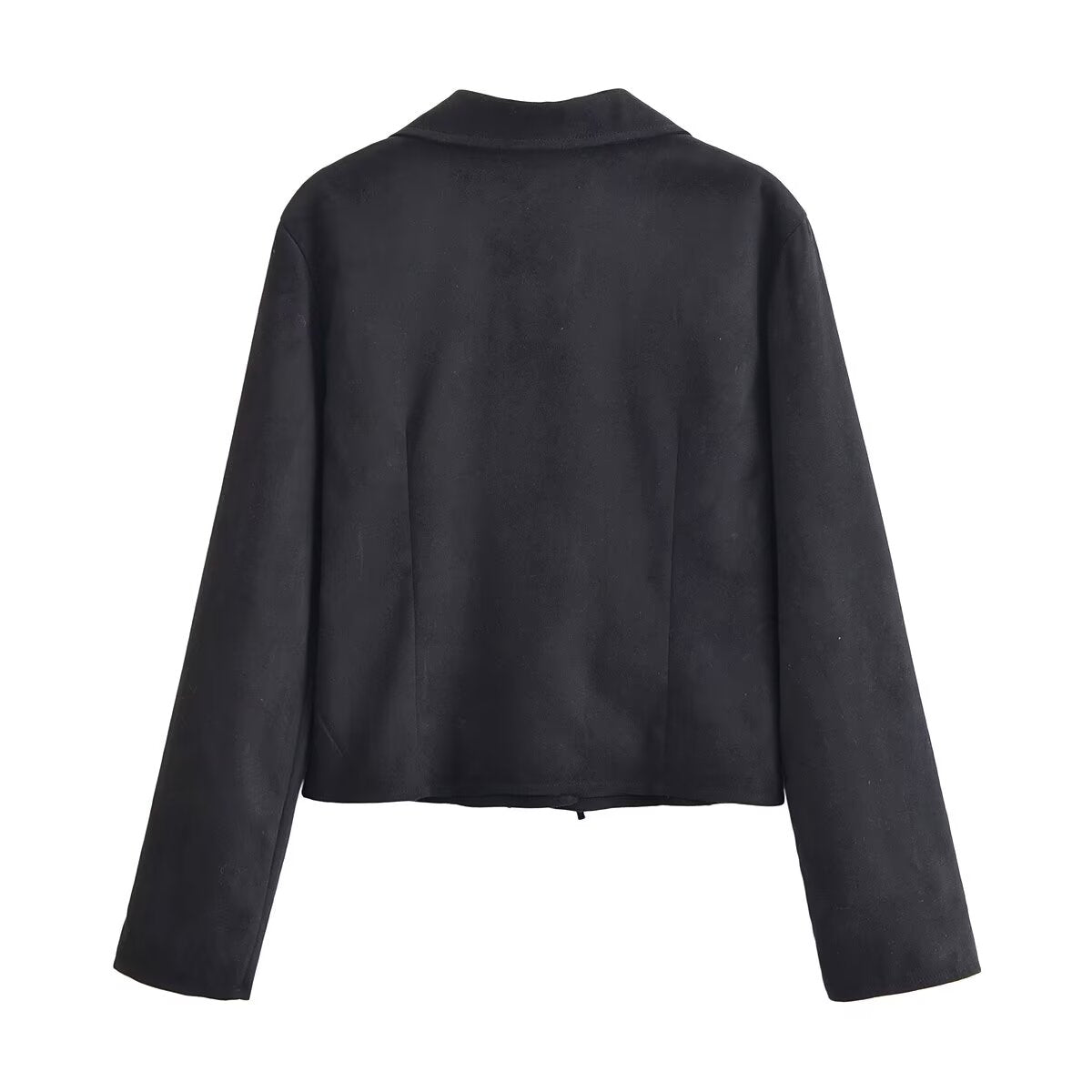Women's Clothing Winter Graceful Fashionable Suede Effect Long Sleeve Lace Up Shirt