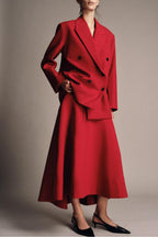 Women's Midi Skirt Suit Two-Piece Set