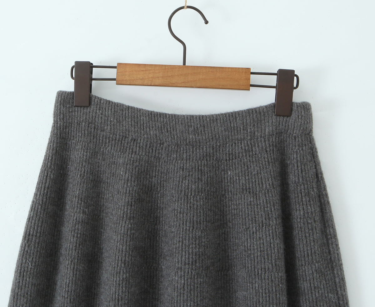 Women's Loose Sense Long Knitted Jacket and Skirt Three-Piece Set