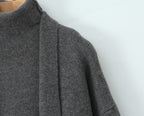 Women's Loose Sense Long Knitted Jacket and Skirt Three-Piece Set