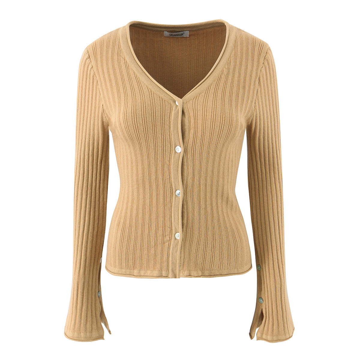 Women's Knit V-Neck Long-Sleeve Top and Skirt Two-Piece Set