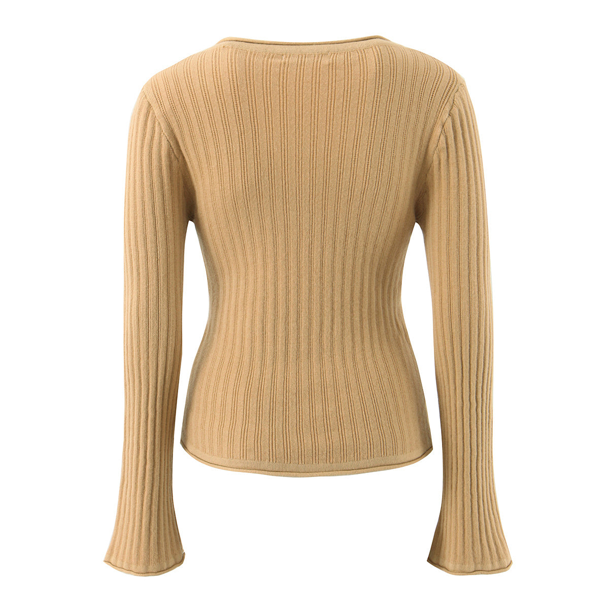 Women's Knit V-Neck Long-Sleeve Top and Skirt Two-Piece Set