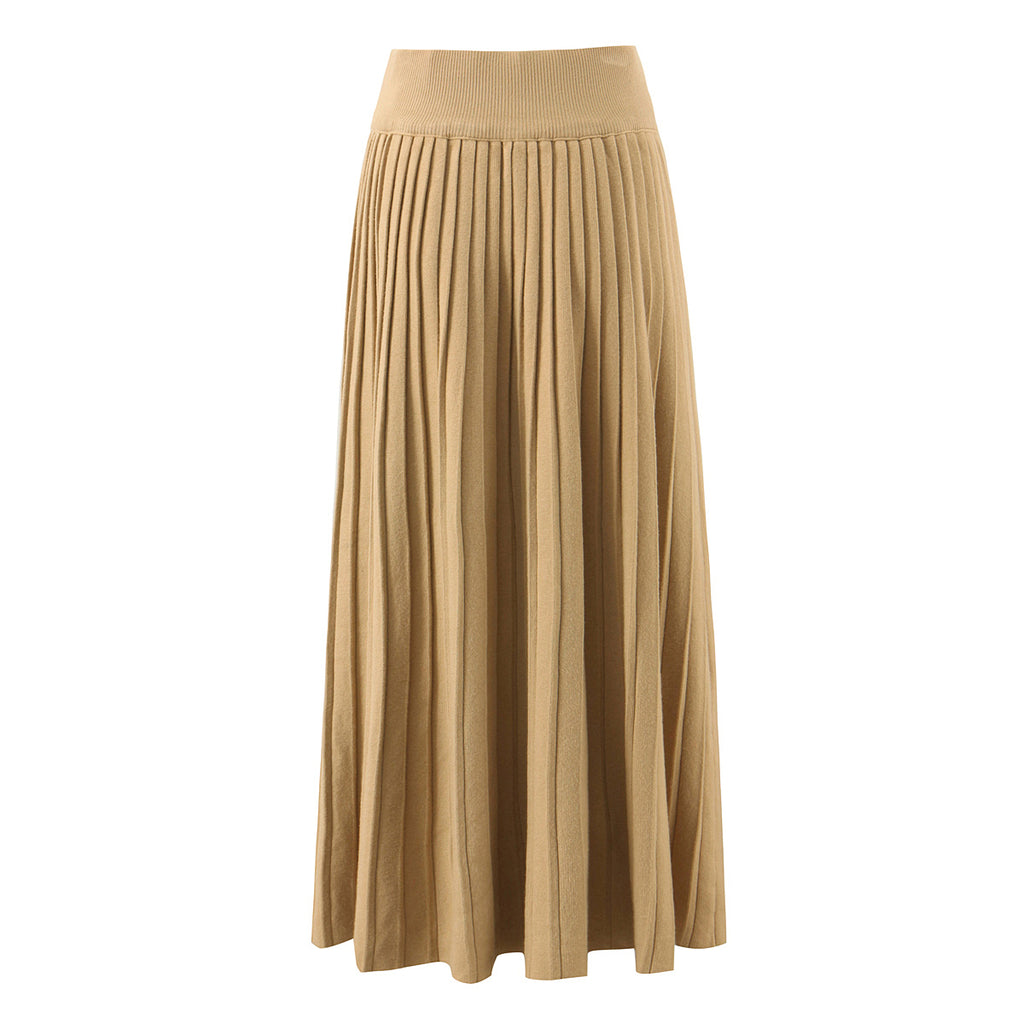 Women's Knit V-Neck Long-Sleeve Top and Skirt Two-Piece Set