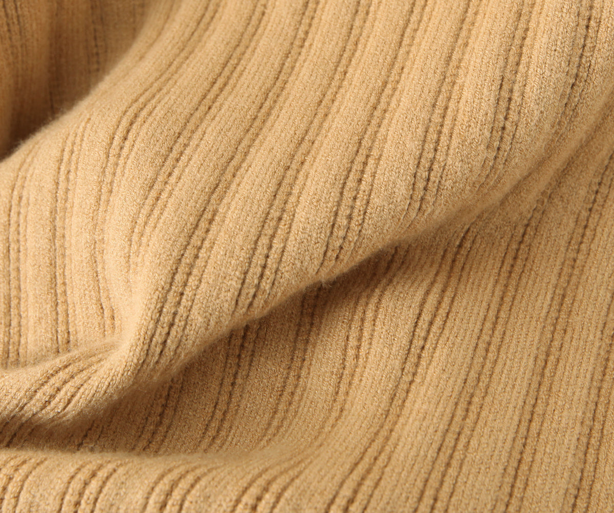 Women's Knit V-Neck Long-Sleeve Top and Skirt Two-Piece Set