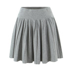 Women's Knit Pleated V-Neck Skirt Suit Two-Piece Set