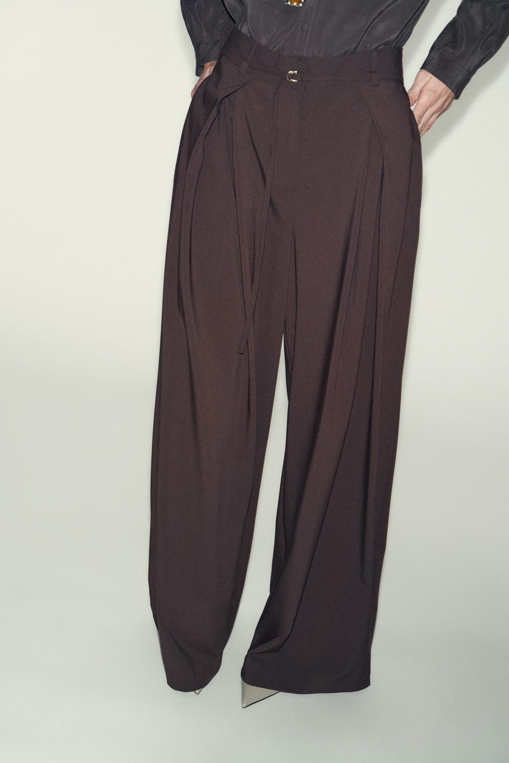 Stylish Simple Thin Belt Baggy Pants