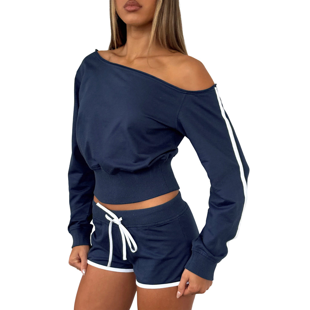 Women's Comfort Casual Shoulder Off Shoulder Bandage Workout Leggings