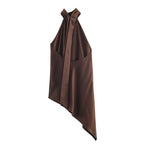 Internet Asymmetric Halter Top