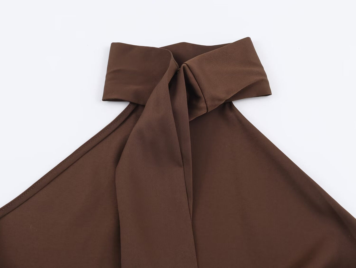 Internet Asymmetric Halter Top