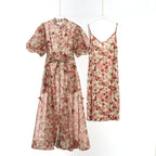 Summer Two-Piece Set Featuring Three Dimensional Bubble Sleeves
