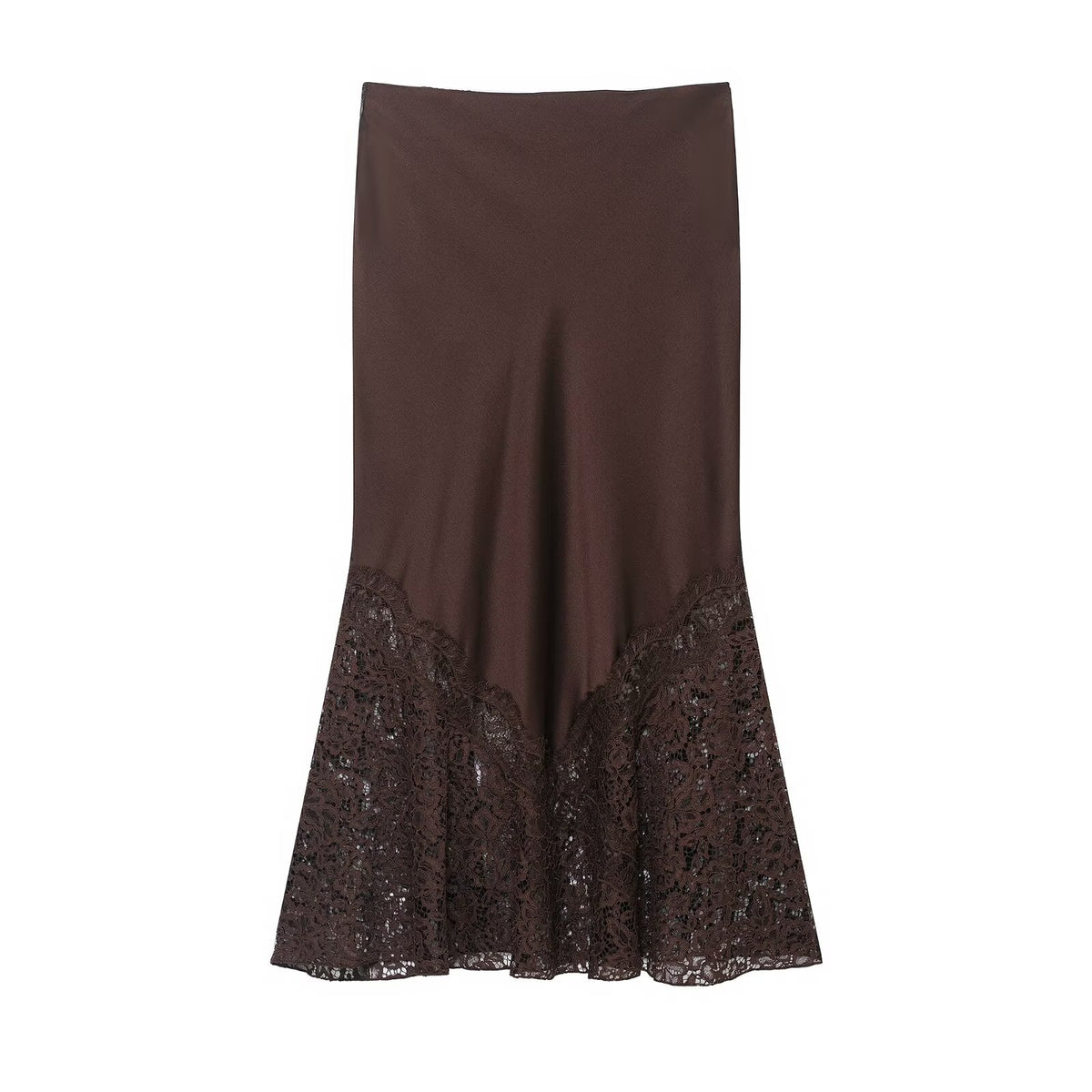 Lace Silk Satin Skirt