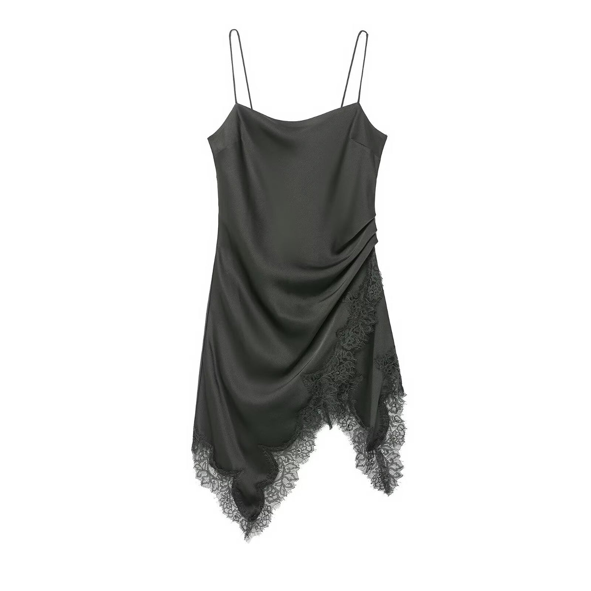 Women's Elegant Boat Neck Irregular Asymmetric Spaghetti Strap Dress