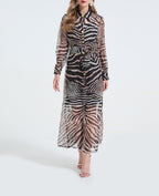 Women's 's Leopard Print Tie-Waist Dress
