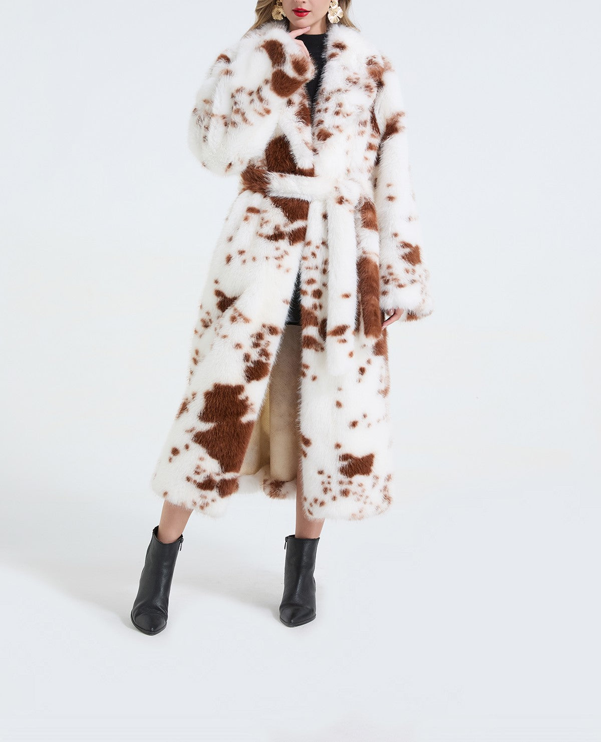 Women's Leopard Print Faux Fur Coat