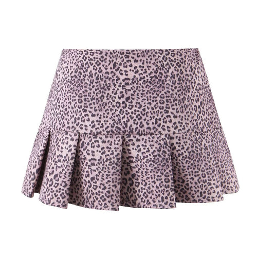 Women Clothing Fashionable Retro Leopard Print Pleated Skirt (with Safety Pants ide)