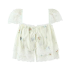 Women's Lothing Embroidered Floral Strap Shirt and Skirt Two-Piece Set