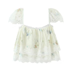 Women's Lothing Embroidered Floral Strap Shirt and Skirt Two-Piece Set